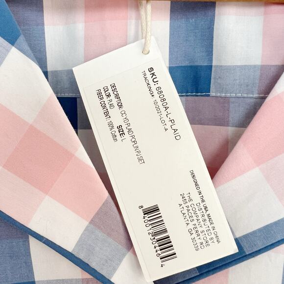 NEW The Company Store Plaid Poplin Women's Long Sleeve Button Down Pajama Top L - Picture 7 of 10